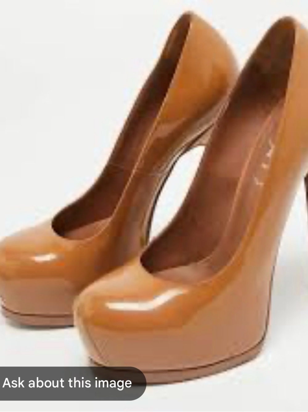 Yves Saint Laurent Patent Camel Platform Pumps